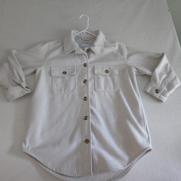 Old Navy Long Sleeve Soft Brushed Wool Utility Shacket Oatmeal Jacket Women's - Picture 1 of 14